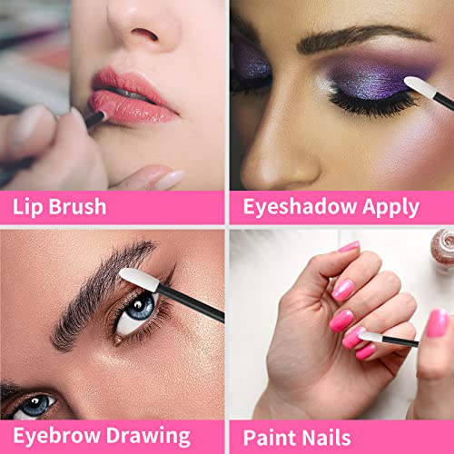 Chefbee 200Pcs Lip Applicators Disposable - Lint Free Lip Brush Lipstick Applicator Wands, Black Lip Wands Lip Gloss Applicators Disposable, Lipstick Brush Lip Mask Makeup Applicator Beauty Tool Kits #TOP4