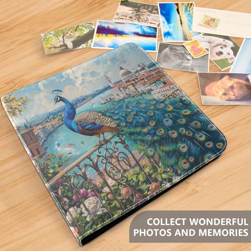 Álbum de fotos ALAZA con diseño de flores y vistas de Italia, cubierta de cuero PU, encuadernación con tres anillos, para bodas, viajes y recuerdos familiares miniatura 4