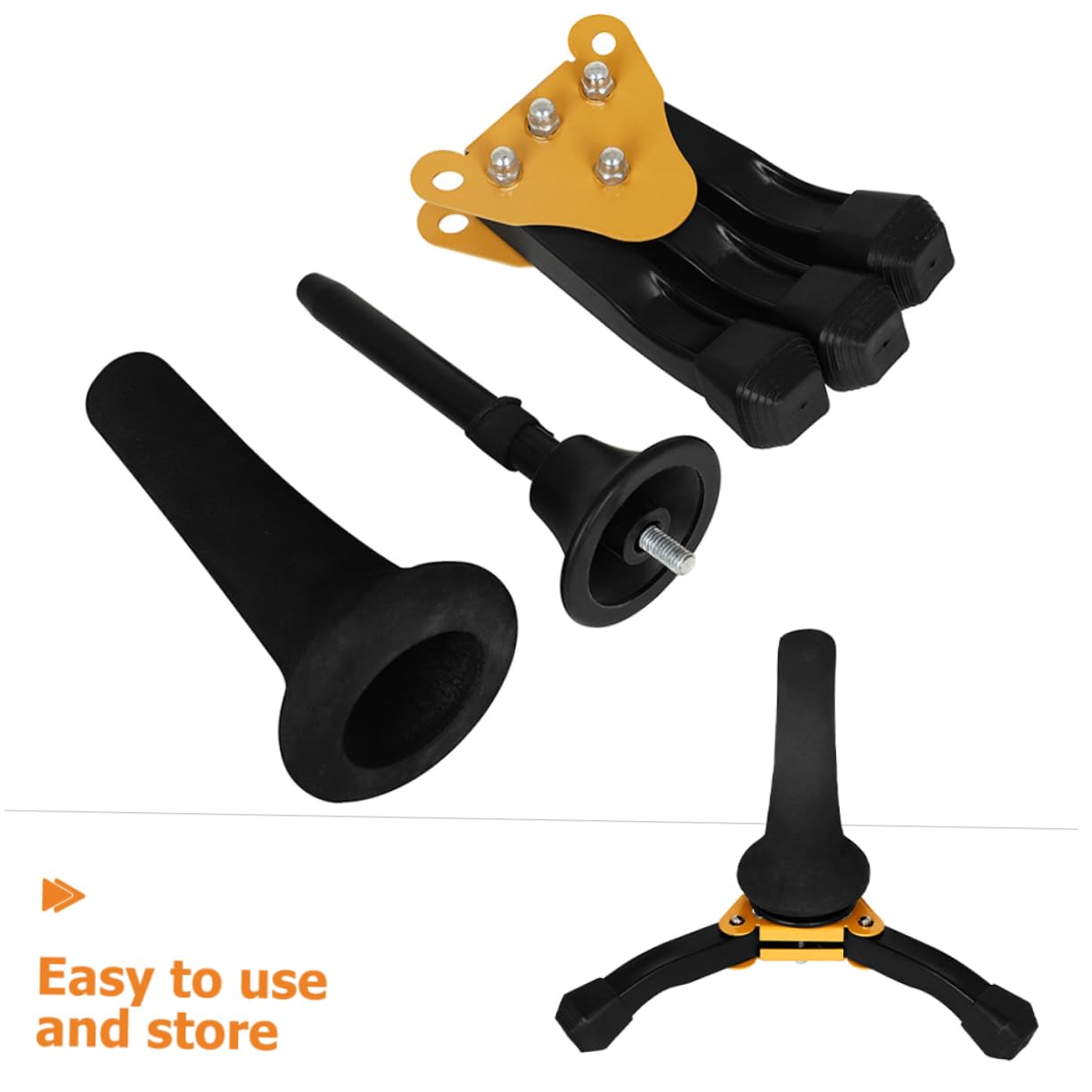 ibasenice Support Pliable en Métal Noir pour Saxophone et Flûte Structure Triangulaire Stable et Fondation Solide pour Musiciens Débutants et Professionnels