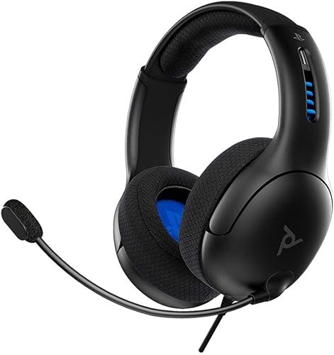PDP Auriculares con cable LVL50 con micrófono con cancelación de ruido negro - PS5PS4
