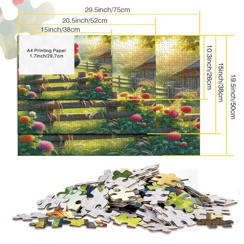 Rompecabezas para adultos de gallo al atardecer, juego familiar de 1000 piezas y 38x26 cm 5
