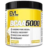 Evlution Nutrition BCAA5000 Powder 5 Grams of Branched Chain Amino Acids (BCAAs) Essential for Performance, Recovery, Endurance, Muscle Building, Keto Friendly, No Sugar (30 Servings, Pineapple)