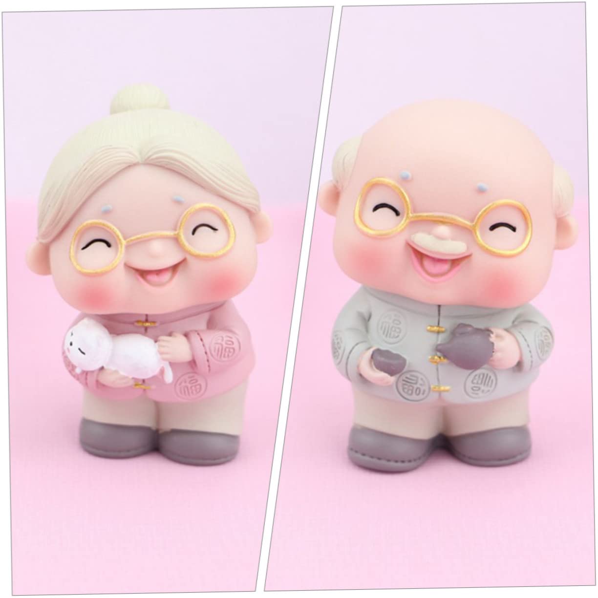 Cabilock 10 Pièces décoration de gâteau d'anniversaire décoration de Mariage décorations de Mariage vyndil Home Decor Ornement de Figurines de Couple de Personnes âgées Aimer la Statue âgée