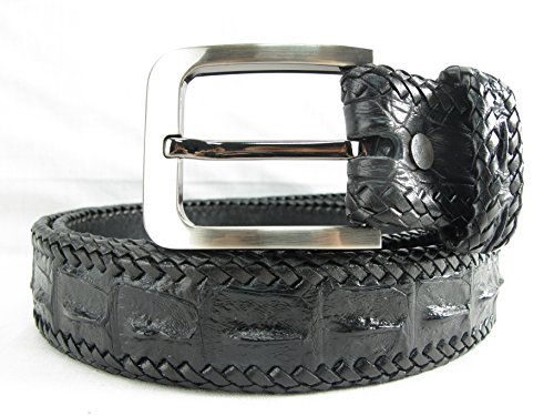 Pelgio Genuine Crocodile Alligator Backbone Skin Leather Casual Handmade Belt 46