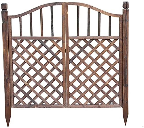 QAF Garten Rasenkante Palisade Zaun Massivholz Zaun Garten Zaun Holz Streikposten Zaun Garten Doppeltür Zaun Gartentor Grüne Patio Eingangstür 210512