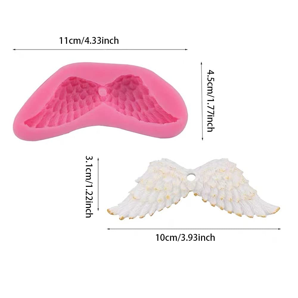 Cestony 2Pcs Angel Wings Silicone Molds Aromatherapy Plaster Cake Molds Decoration Tool DIY Handmade Soap Chocolate Fondant Molds