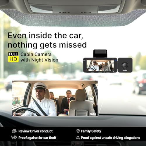 Image of Qubo 3-Channel Dashcam Trio by Hero Group (Front+Rear+Cabin Camera) [New Launch] | 2K QHD | Built-in Wi-Fi & GPS | Wide FOV | IR Night Vision | App Control | Supports up to 1TB SD Card
