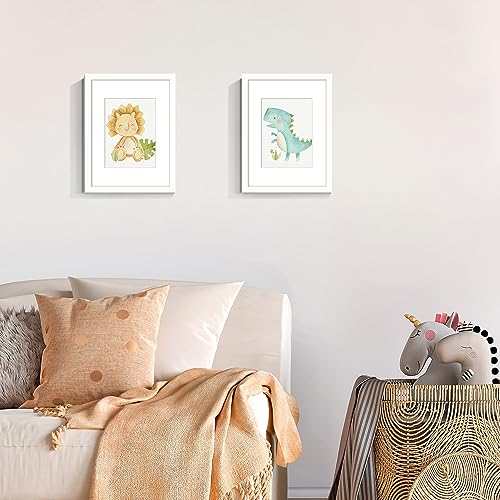 Image of upsimples 9x12 Picture Frame, Display Pictures 6x8 with Mat or 9x12 Without, Wall Hanging Photo Frames, White, 1 Pack