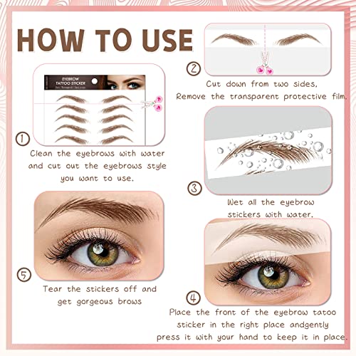 Jodie 9 Sheets 4D Hair-Like Eyebrow Tattoo Peel Off Waterproof Tattoo Eyebrow Transfers Stickers Long Lasting Natural Temporary 90 Pair (Pack Of 1) #TOP1