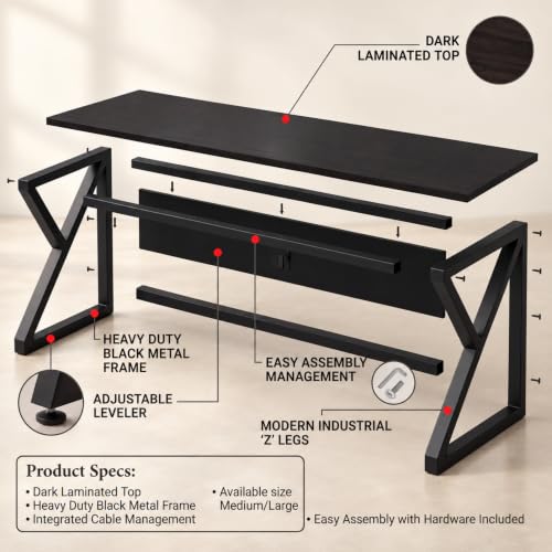 Image of Riyan Luxiwood Alden Computer Table in Engineering Wood for Home & Office, Simple Style Desk, Scratch Resistance Surface, Easy to Assemble, Study Table for Kids (Size-120 X 60 X 75 Cm) Brown