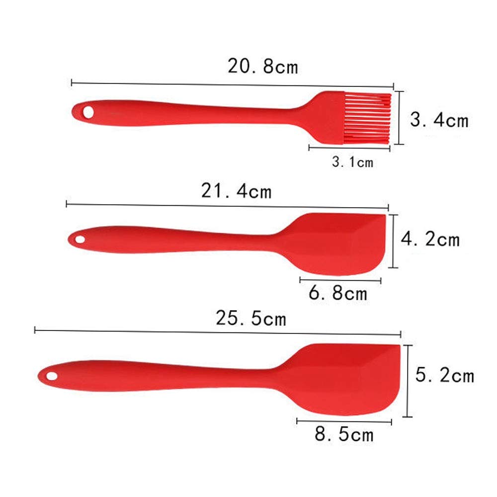 Juego de Utensilios de Cocina de Silicona, espátula Antiadherente, Pala con Mango de Madera, Juego de Utensilios de Cocina