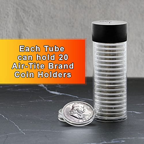 Black Lid Capsule Tube y 20 portamonedas para medio dólar miniatura 3