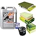 Produktbild QR-PARTS 69375872 Filter Set Inspektionspaket 5 Liter Liqui Moly Motoröl Top Tec 4200 5W-30 MANN-FILTER Innenraumfilter Luftfilter Ölfilter
