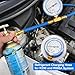 R290 and R600A Charging Manifold Hose Kit, R600A Refrigerant Recharge Kit with Piercing Can Tap Opener 1/2 Acme to 1/4, 7/16 to 1/4 Self-Sealing Can Tap, Gauge Pressure 600 PSI