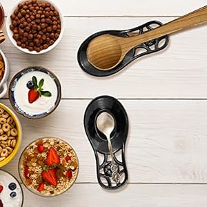 Cookingspoonrestforstovetopcastironspoonholderforkitchencounterheavydutyutensilrestkitchenaccessoriesdishwashersafeblack Urban Country Home Decor Cooking spoon rest for stove top cast iron spoon holder for kitchen counter heavy duty utensil rest kitchen accessories dishwasher safe black urban country home decor