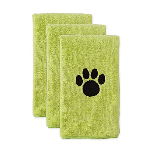 Image of Bone Dry Pet Grooming, Embroidered Microfiber Towel Drying Collection, 15x30, Lettuce Green