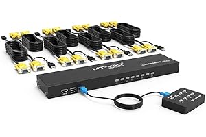 MT-VIKI KVM Switch 8 Port, Rackmount KVM Switch for Server Room Management