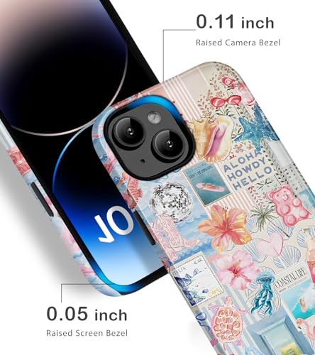 Coque de téléphone esthétique iPhone 14 antichoc rose