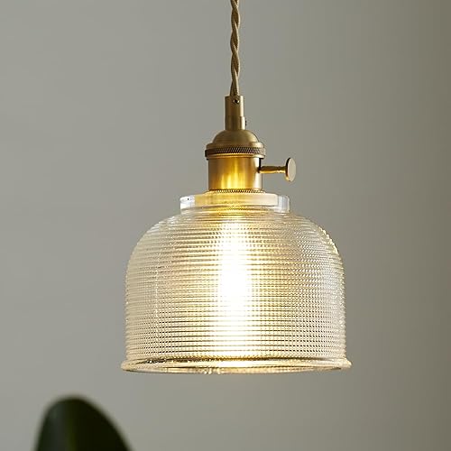 Miniatura 8 de Sedelan Lámpara colgante vintage enchufable, lámparas colgantes de vidrio para isla de cocina, luz colgante con cable de enchufe para dormitorio,