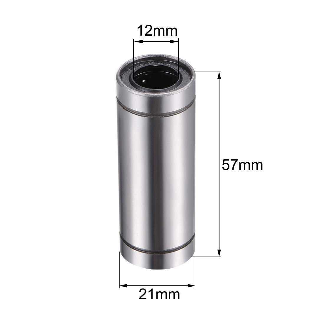 Roulements à billes linéaires 12 mm LM12UU Extra Long LM12LUU, alésage 12 mm, diamètre extérieur 21 mm, longueur 57 mm 2 pièces