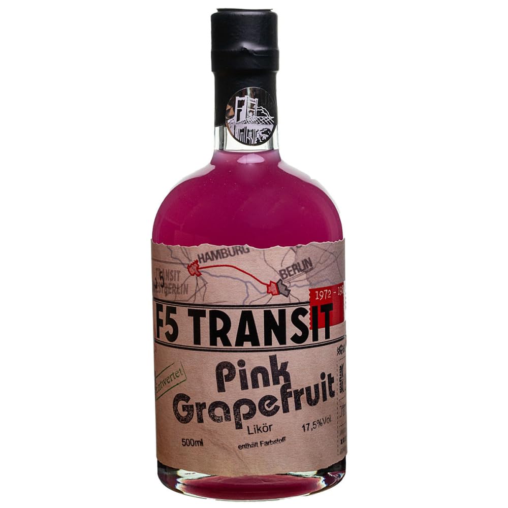Pink Grapefruit Likör 6x0.5l (17,5% Vol) No. 5535 - RATION | Herber pinker Grapefruitlikör | 6 Flaschen a 500ml | Schwechower Brennerei (1229)