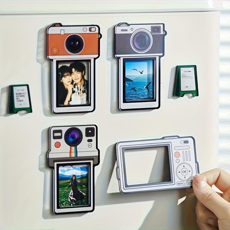 4 imanes decorativos retro mini cámara 2D para nevera miniatura 2