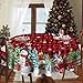 Christmas Round Tablecloth 70 Inch, Merry Christmas Decorations Snowman Table Cloth for Round Red Truck, Xmas Decor Gnomes Red Buffalo Plaid Tablecloths Polyester Vintage for Picnic Party Dinner