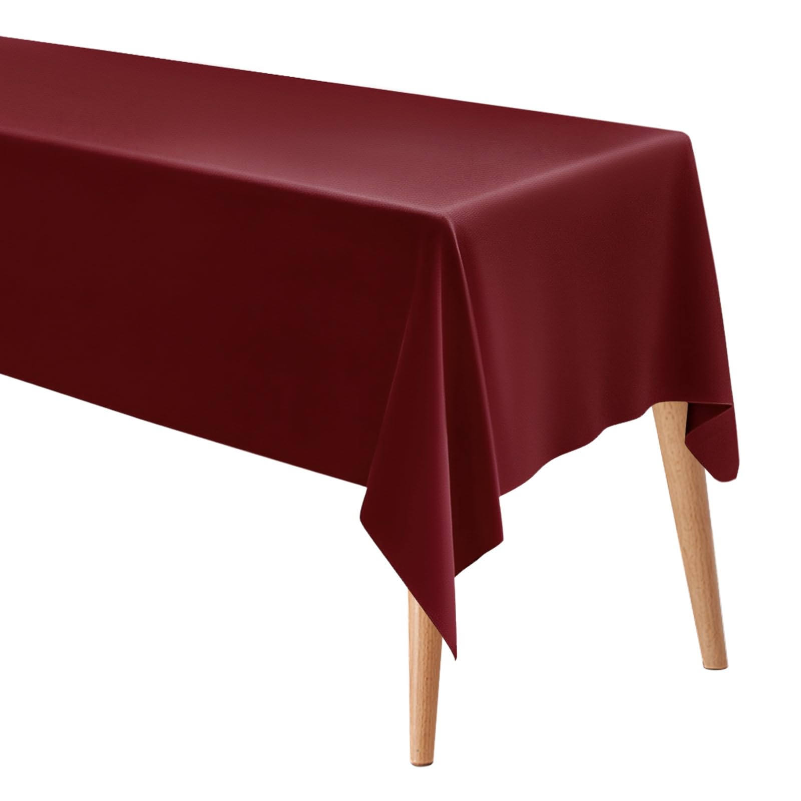 M METERXITY Rectangle Tablecloth, 63 x 100 Inch Thickened Waterproof Polyester Table Cloth for Banquets/Buffet/Parties/Wedding, Anti-Wrinkle Washable Decorative Table Cover [Wine Red]
