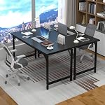 47inch Computer Desk with Deeper Carbon Fiber Desktop, Gaming Office Desk with Sturdy Metal Frame,Home Office Desk for Gaming, Working, Studying, Black - Image 2