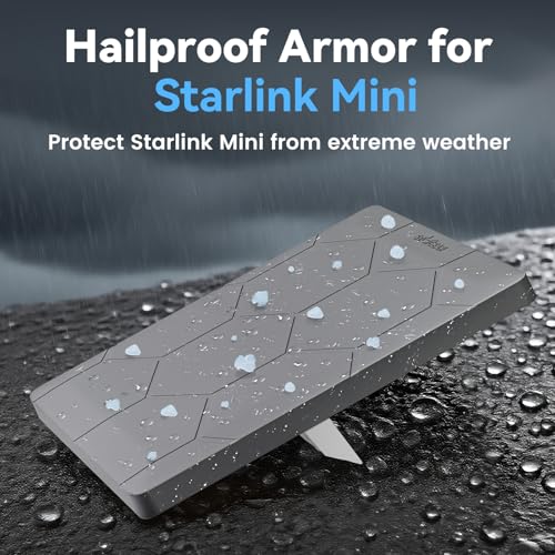 Image of Starlink Mini Protective Cover Case, Hailproof Liquid Silicone Protective Case for Starlink Mini Dish, Starlink Minis Accessories Waterproof Shockproof Portable for Outdoor Camping, Grey
