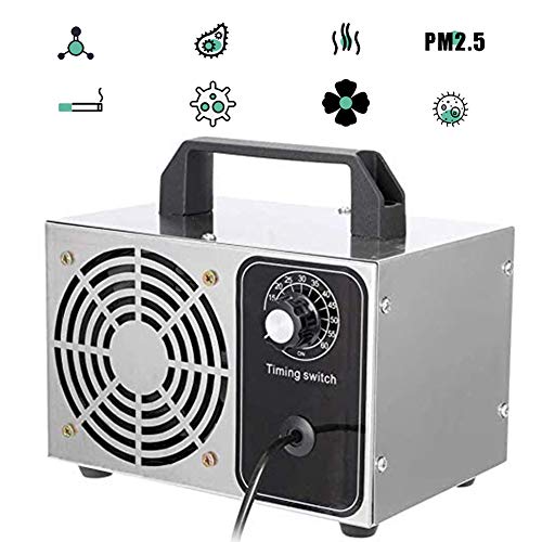 Generador de Ozono Portátil, Purificador de Aire Comercial Ozone O3, Máquina de Ozono Industrial, 28,000 MG/H, para Olores en el Hogar, Automóvil y Habitaciones Grandes