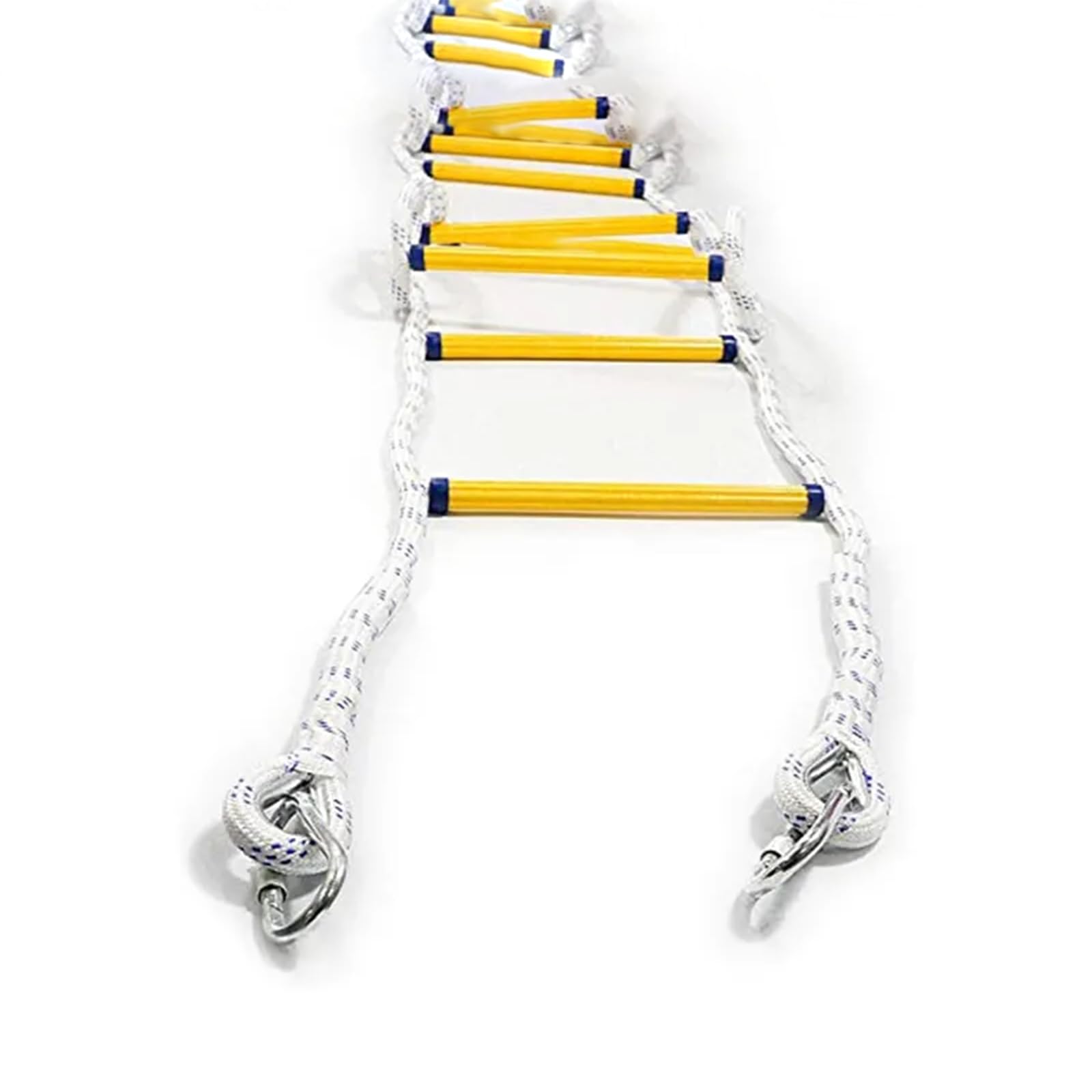 Escalera de Cuerda de Escape Escalera de Cuerda portátil de Seguridad de Emergencia para niños y Adultos con mosquetón Escalera de Fuego ignífuga Adecuada para Rescate de Campo (16.4ft)