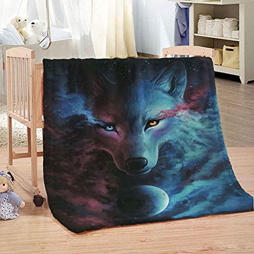 Couverture loup bleu idée cadeau douce pour petits et grands