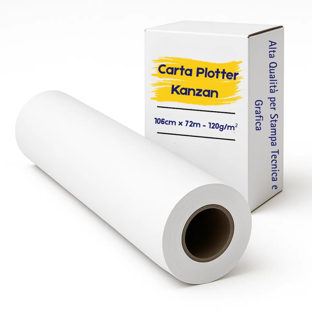 Kanzan Carta Plotter 106cm x 72m 120g/m² Inkjet Alta Qualità