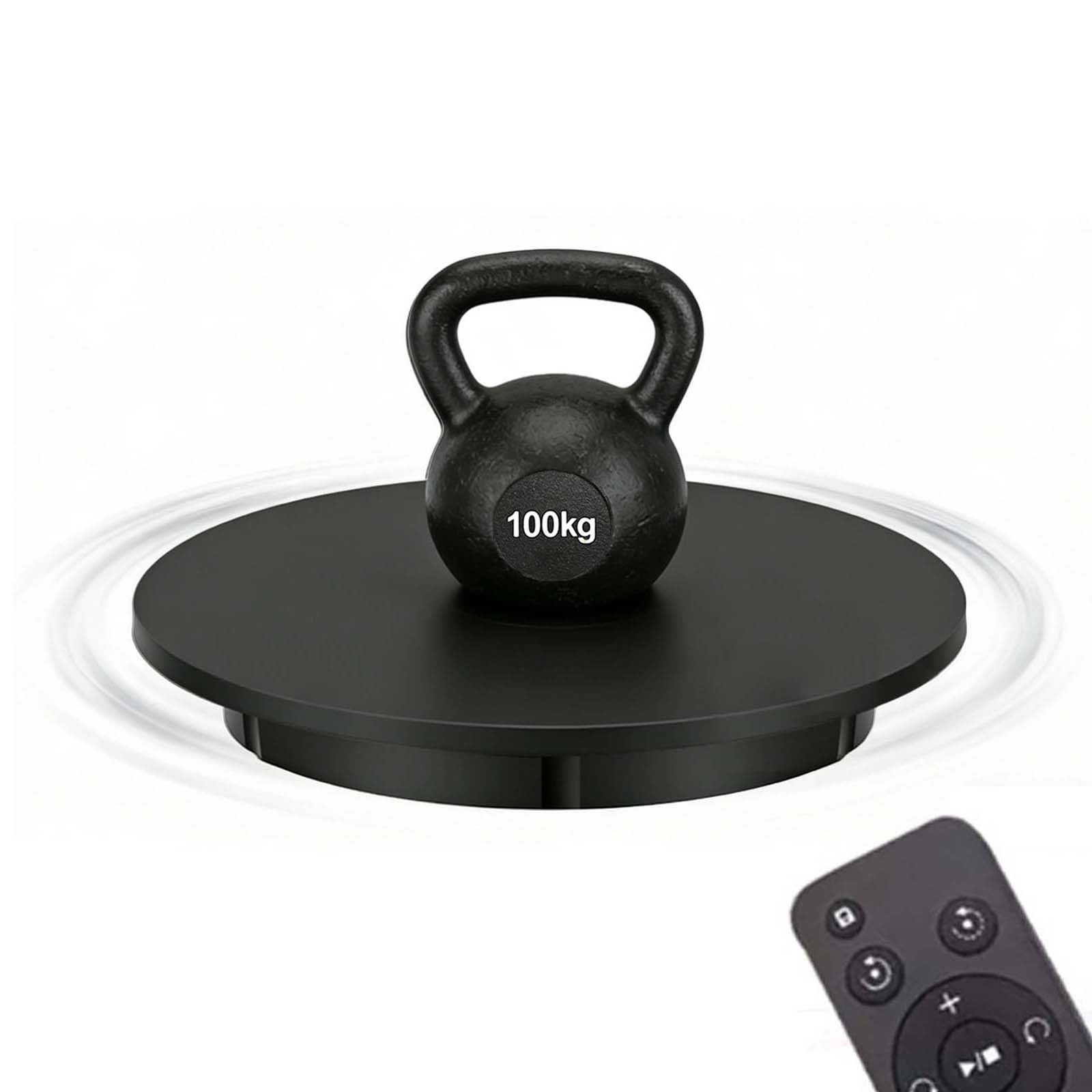 Plateau tournant électrique 42cm noir pour photo 360° et vitrine charge 100kg