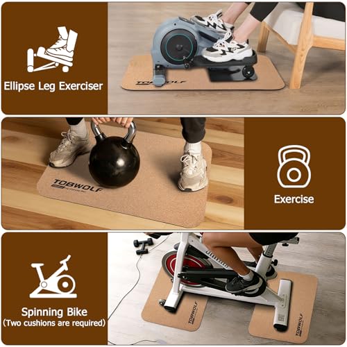Image of TOBWOLF Non-Slip Workout Mat for Ellipse Leg Exerciser, Ellipse Machine Mat, Exercise Mat for Under Desk Ellipticals, Suitable for Electric Seated Foot Pedal Exerciser, Stability & Floor Protection