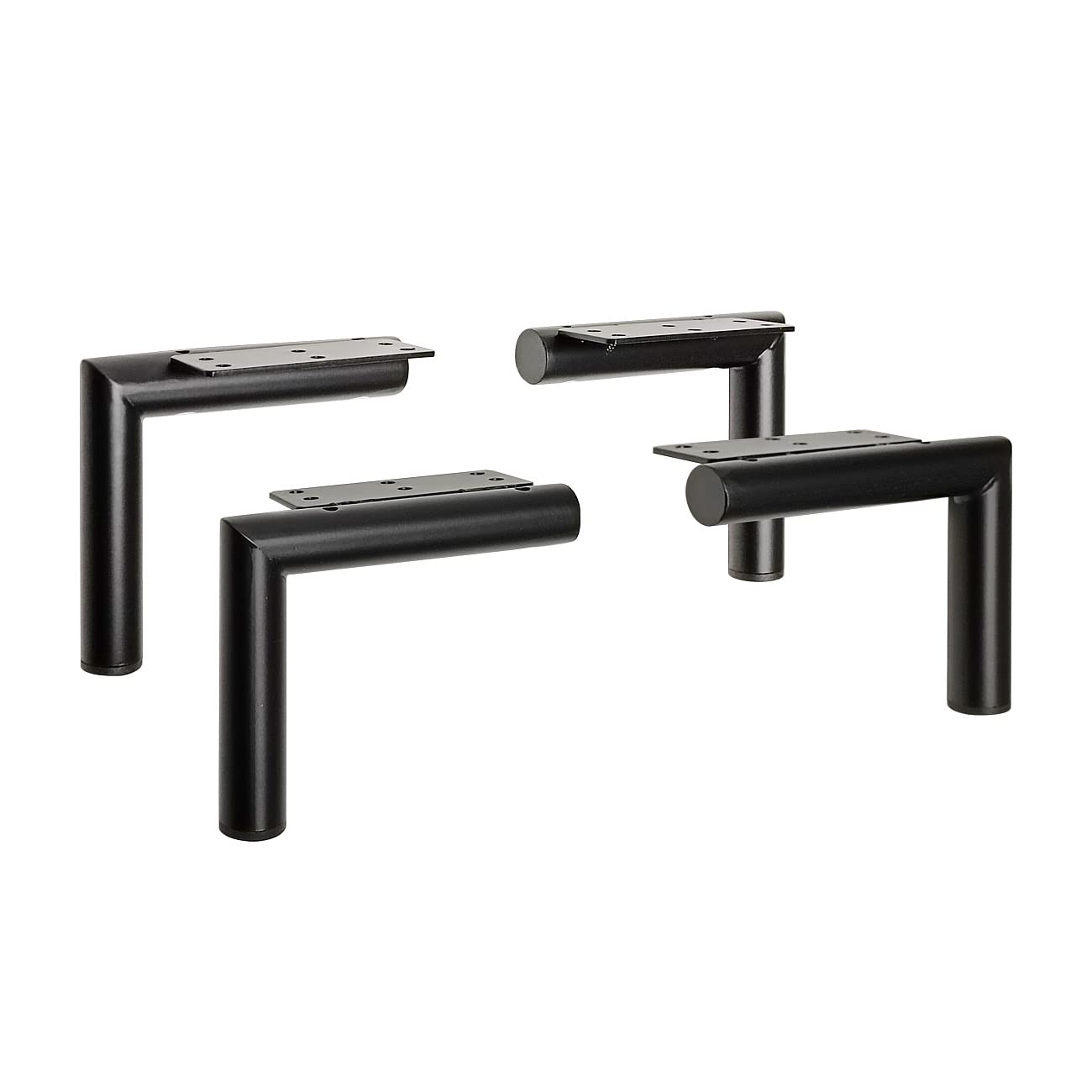 AKB Hardware Set of 4 Heavy Duty Metal Furniture Legs – Modern Designer Legs for Sofa Tables, Coffee Tables, and DIY Projects (4-3/4"H_Black)