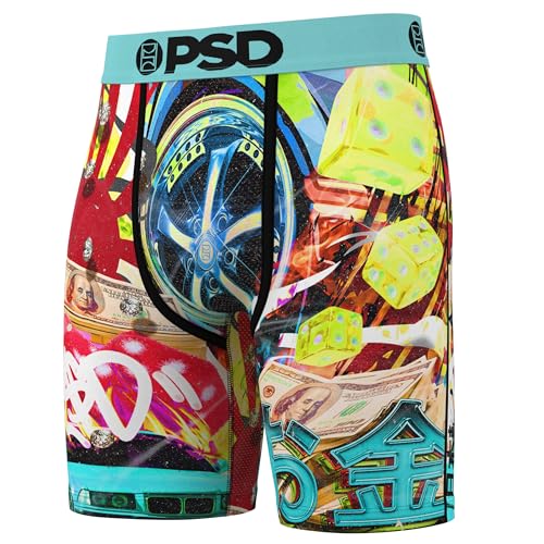 PSD Men's Gambling Print Boxer Briefs - 7 Inch Inseam Breathable and Supportive Men's Underwear with Moisture-Wicking Fabric2