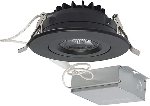 Satco S11619 - Lámpara LED de cable directo de 12 vatios; cardán; 4 pulgadas; 3000 K; 120 voltios; regulable; redonda; 12 bombillas cumple con