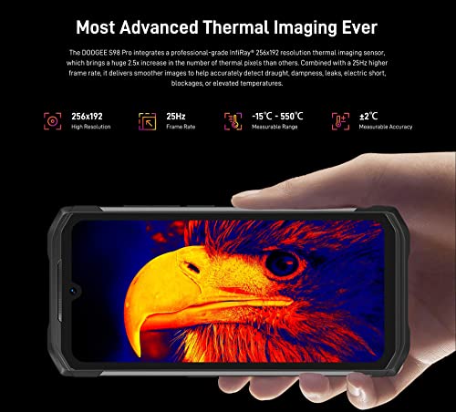 Smartphone Incassable S98 Pro avec Objectif Thermique, 256Go Android 12 - 2
