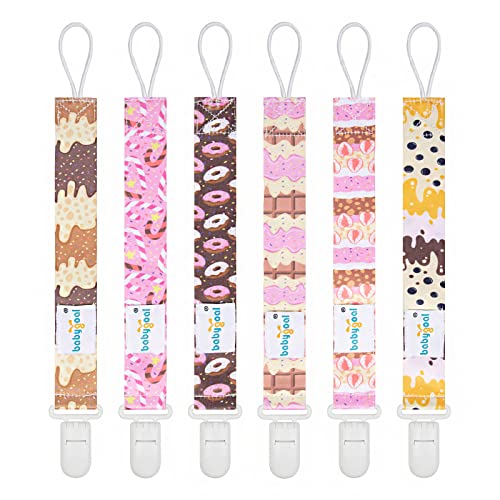 Image of Babygoal Pacifier Clips, 6 Pack Binky Paci Holder and Leash for Boys and Girls Fits for Most Pacifier, Binkie Styles & Baby Teethers & Toys and Gift 6PB23