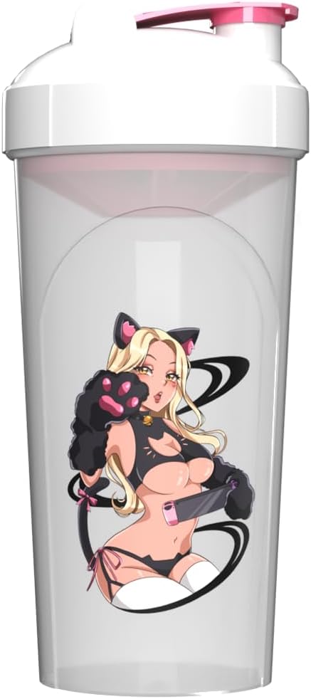 Sexy Gamer Gear - Botella agitadora de anime, mezclador de bebidas para juegos, preentrenamiento, batidos de proteínas, batidos de reemplazo de