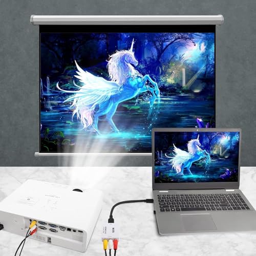 Image of Mini HDMI to AV Converter, 1080P HDMI to RCA CVBS Adapter with USB Power Cable, Video Audio Converter for TV, Projector, DVD, Set Top Box (White)
