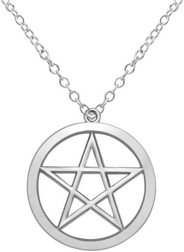 Gold Silver Supernatural Star Pentagram Pentacle Pendant Necklace Wicca Pagan Jewelry