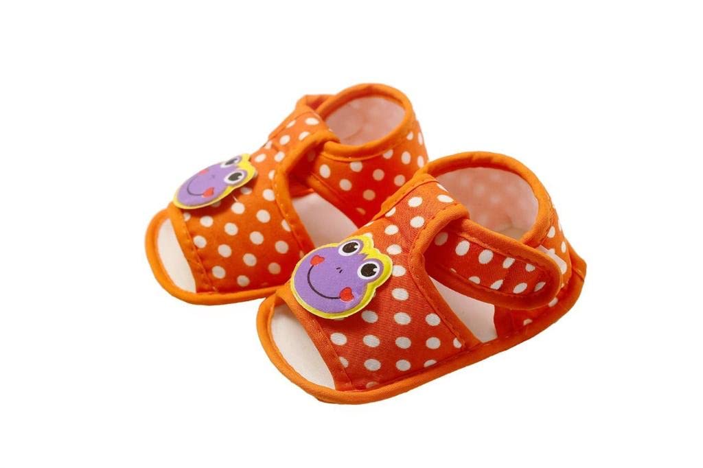 Advik Enterprises Unisex Newborn Baby Booties | Baby First Walking Shoes | Baby Shoes | Baby Sandals with Anti Slip Sole | Baby Footwear (Dot Orange) (0_Months)