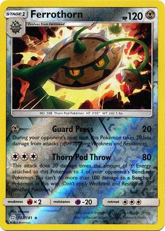 Pokemon Single Card FERROTHORN 103/181 Reverse Holo TEAM UP : Amazon.co.uk:  Toys & Games