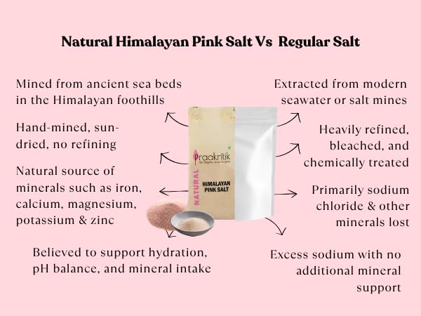 Image of Praakritik Natural Himalayan Pink Salt 500g Mineral Rich Salt for Healthy Cooking | Natural Substitute of Iodised White Salt | Pink Salt for Healthy Life