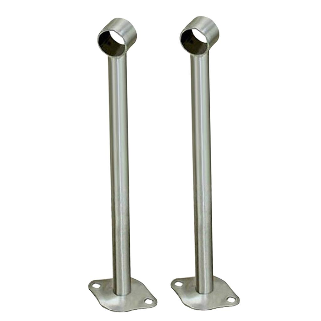 Loviver As Described 2Pcs Wardrobe Hanging Rail Tube Closet Brackets Support Holder Rod Bracket, 350Mm