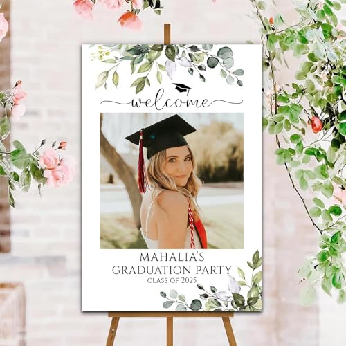 Personalized Graduation Party Welcome Sign with Photo, Grad Sign, Graduation Decorations Party, Class of 2025 Welcome Poster, Senior Party Sign, Graduation Celebration Sign9