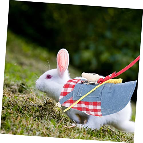 Ropa para conejos Hemobllo con correa de paseo, conjunto suave ideal como decoración festiva 4